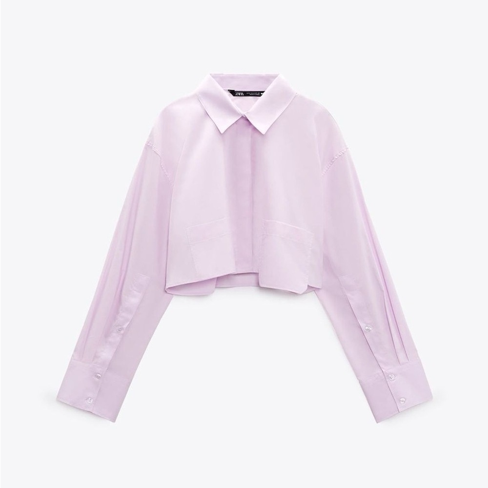 Zara Crop Poplin Shirt